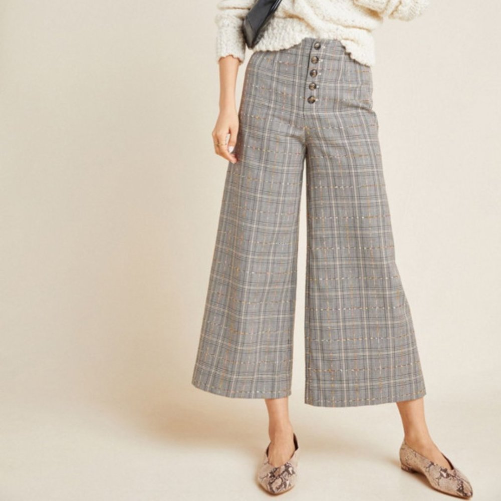 Roma Plaid Chenille Trousers